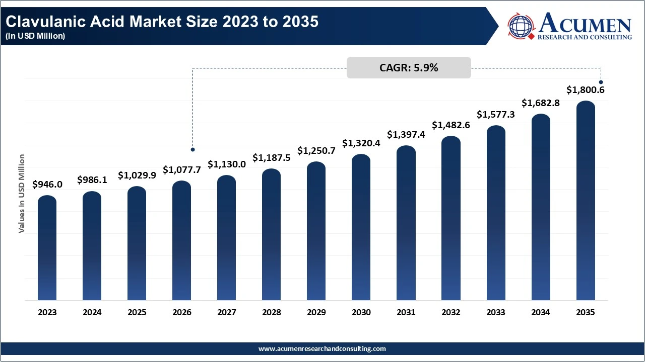 Clavulanic Acid Market Size 2023 to 2035